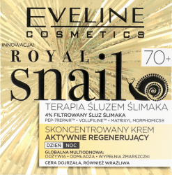 EVELINE Royal Snail KREM DO TWARZY 70+ aktywnie regenerujący KURACJA ŚLUZEM ŚLIMAKA