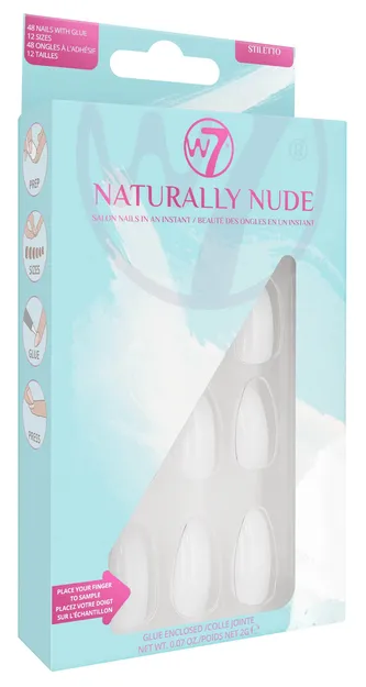 W7 Naturally Nude SZTUCZNE PAZNOKCIE Stiletto