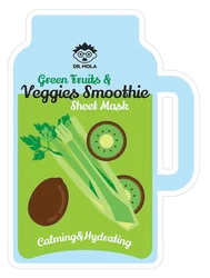 DR.MOLA Green Fruits & Veggies Smoothie MASKA W PŁACHCIE nawilżająco-kojąca