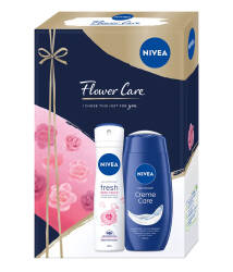 NIVEA Flower Care ZESTAW 2-ELEMENTOWY deo spray + żel pod prysznic