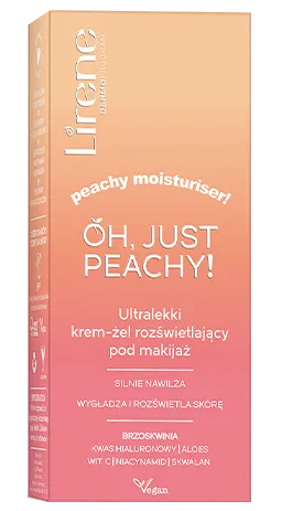 LIRENE Oh, Just Peachy! ULTRA LEKKI KREM-ŻEL ROZŚWIETLAJĄCY pod makijaż