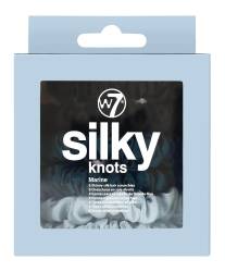 W7 SILKY KNOTS 6 Skinny Silk Hair Scrunchies ZESTAW JEDWABNYCH GUMEK DO WŁOSÓW Marine