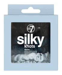 W7 SILKY KNOTS 6 Skinny Silk Hair Scrunchies ZESTAW JEDWABNYCH GUMEK DO WŁOSÓW Marine