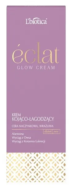 L'BIOTICA Eclat Glow Cream KREM KOJĄCO-ŁAGODZĄCY cera naczynkowa 