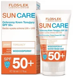 FLOSLEK Sun Care SPF50+ krem tonujący JASNY cera sucha/wrażliwa WODOODPORNY
