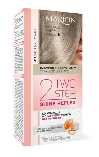 MARION Two Step szampon koloryzujący z odżywką 411 SREBRZYSTY WALC do 24 myć