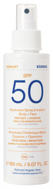 Korres YOGHURT Sunscreen Spray EMULSJA OCHRONNA SPF50 do twarzy i ciała