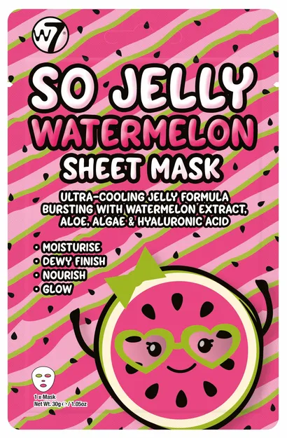 W7 SO JELLY WATERMELON Sheet Mask MASKA W PŁACIE nawilżająco-rozświetlająca