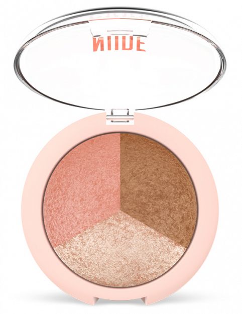 Golden Rose NUDE LOOK Baked Trio Face Powder PUDER WYPIEKANY 3w1