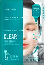MEDIHEAL maska w płacie+serum w ampułcez kwasem hialuronowym CAPSULE100 BIO SECONDERM CLEAR