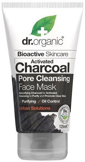Dr.Organic ACTIVATED CHARCOAL maska do twarzy z ORGANICZNYM AKTYWNYM WĘGLEM detoksykująco-oczyszczająca