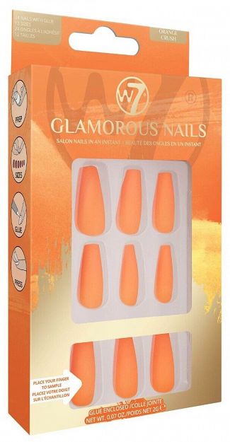 W7 Glamorous Nails SZTUCZNE PAZNOKCIE Orange Crush